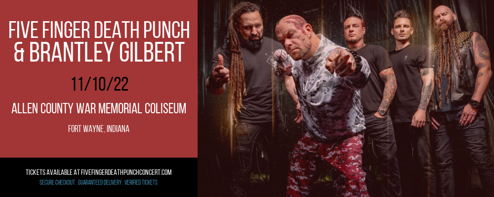 Five Finger Death Punch & Brantley Gilbert at Five Finger Death Punch Concert Tickets